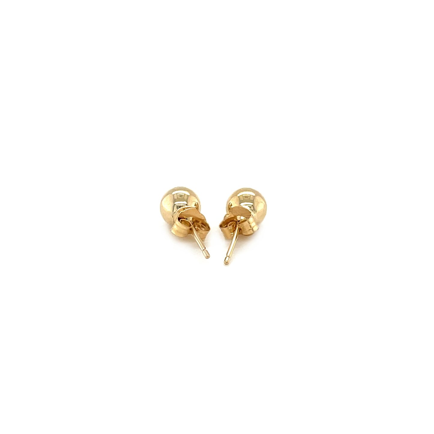 Essential Polished Ball Studs in Yellow Gold (5mm)