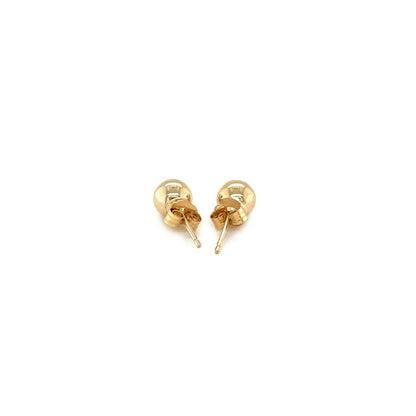 Essential Polished Ball Studs in Yellow Gold (5mm)