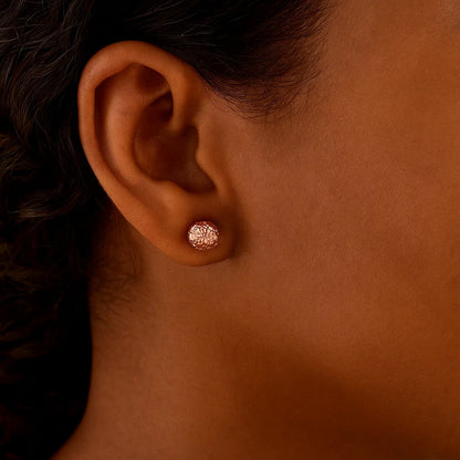Diamond-Cut Ball Studs in Rose Gold (5mm)