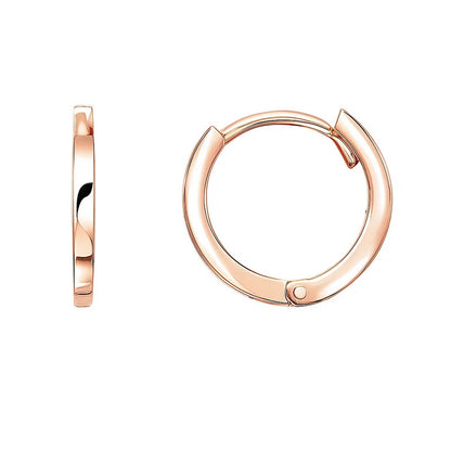 Essential Polished Huggie Hoop Earrings in Rose Gold (1.3x11.5mm)