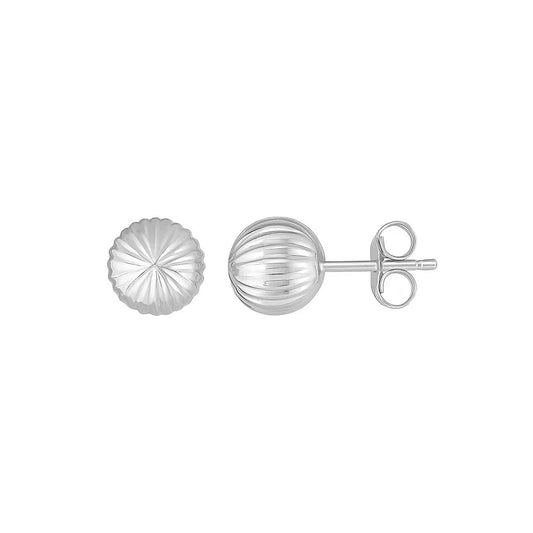 The Radiant Line Ball Studs in White Gold (5mm)