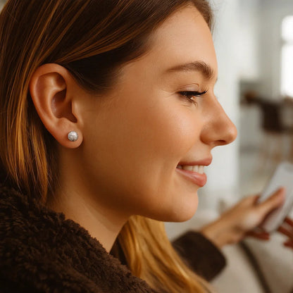 The Radiant Line Ball Studs in White Gold (5mm)