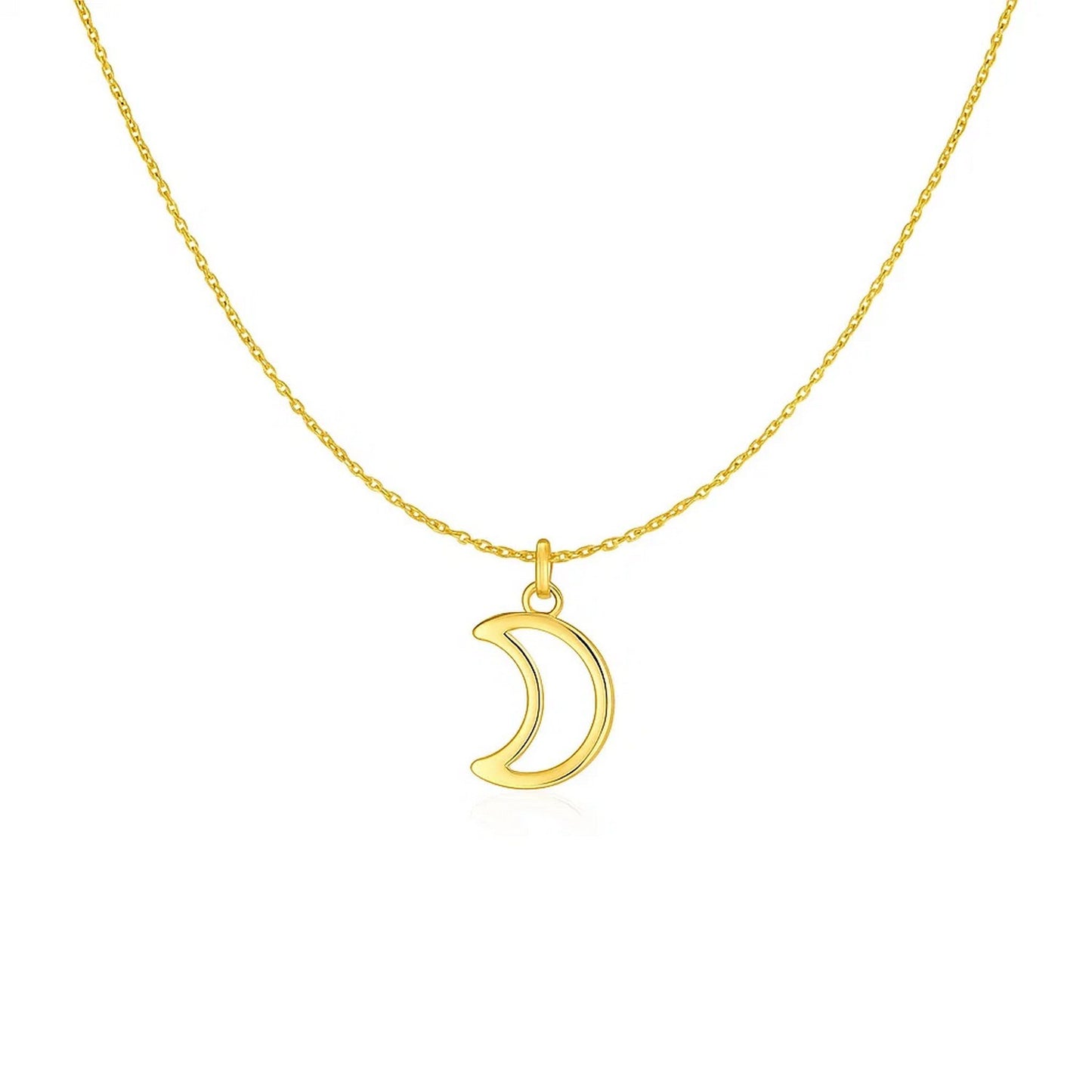 Open Crescent Moon Pendant Necklace (18 inch)