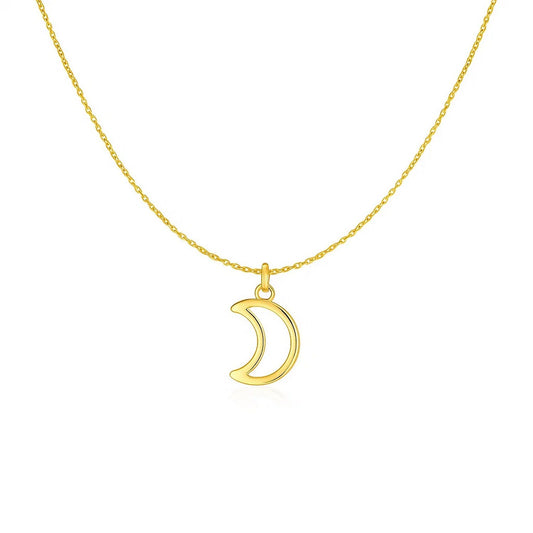 Open Crescent Moon Pendant Necklace (18 inch)