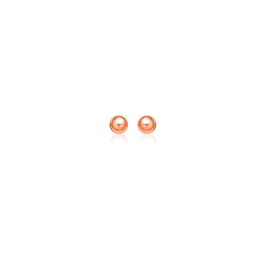 Essential Polished Ball Studs in Rose Gold (4mm)