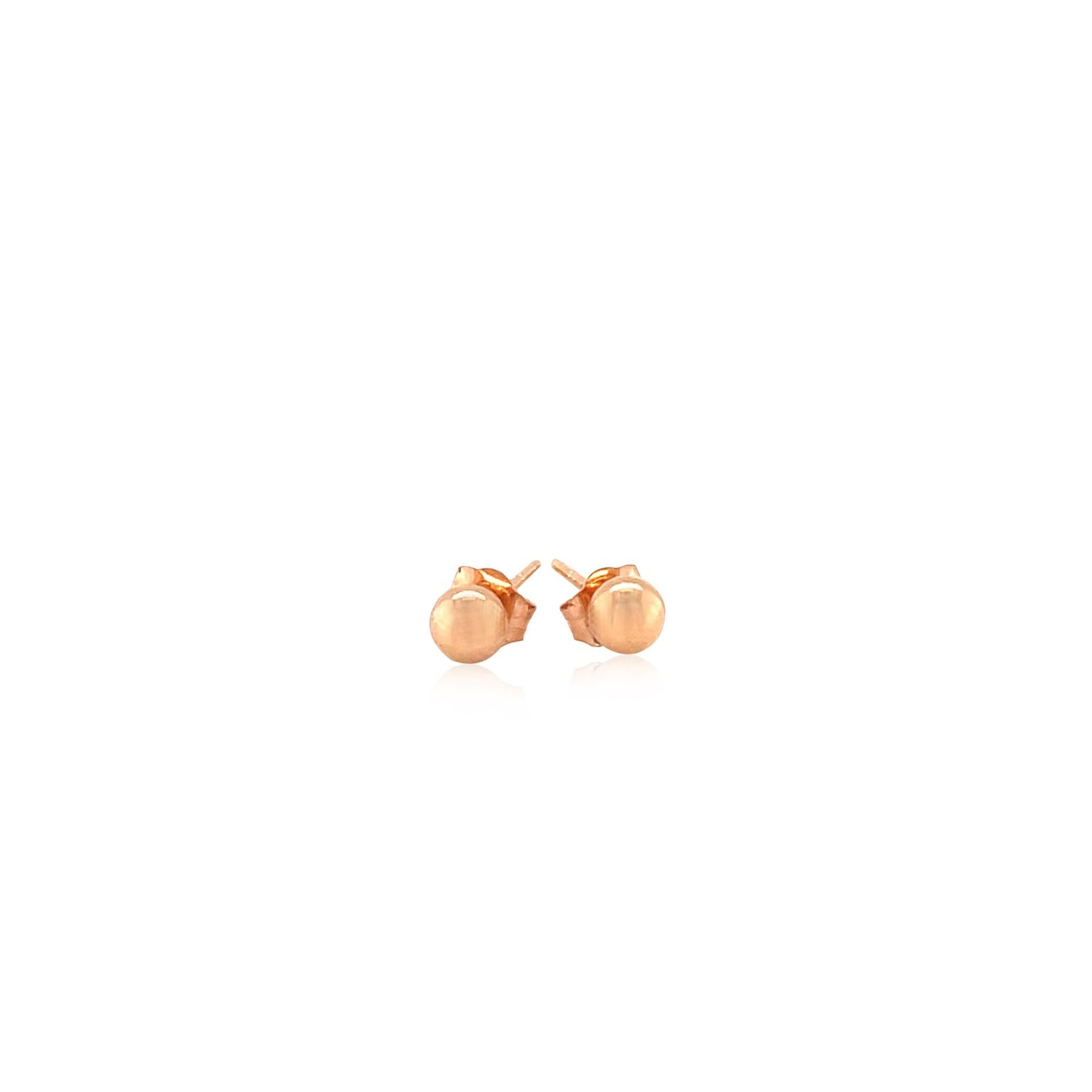 Essential Polished Ball Studs in Rose Gold (4mm)