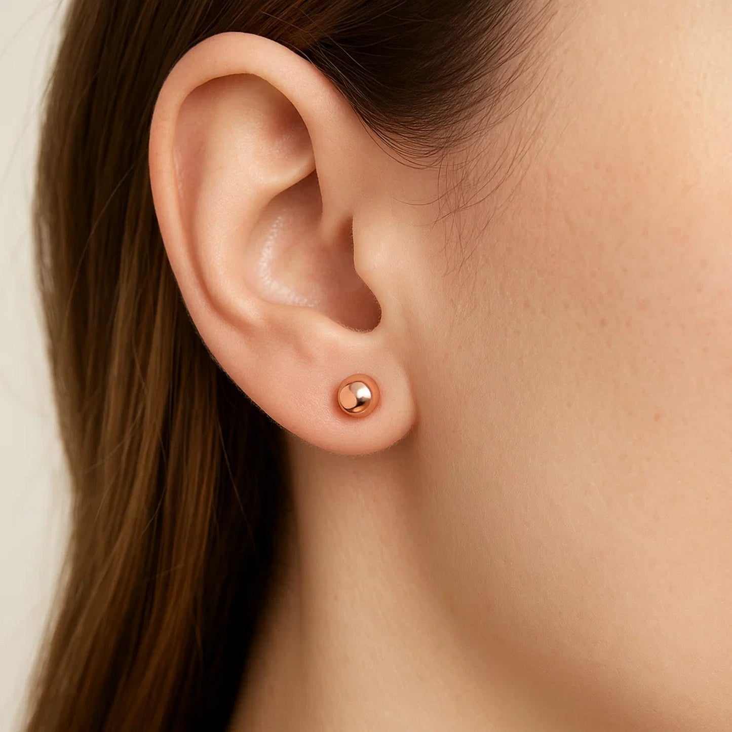 Essential Polished Ball Studs in Rose Gold (4mm)