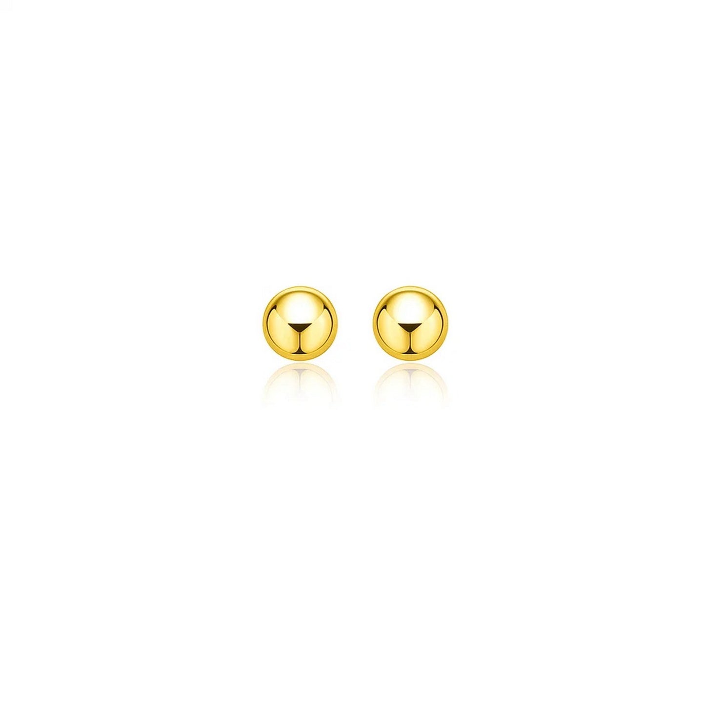Essential Polished Ball Studs in Yellow Gold (7mm)