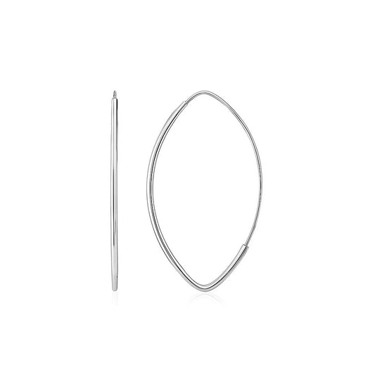 The Linear Marquise Hoops (In White Gold)