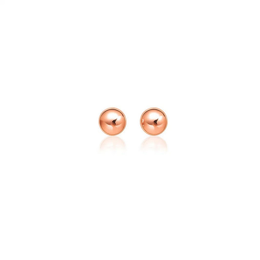 Essential Polished Ball Studs in Rose Gold (6mm)