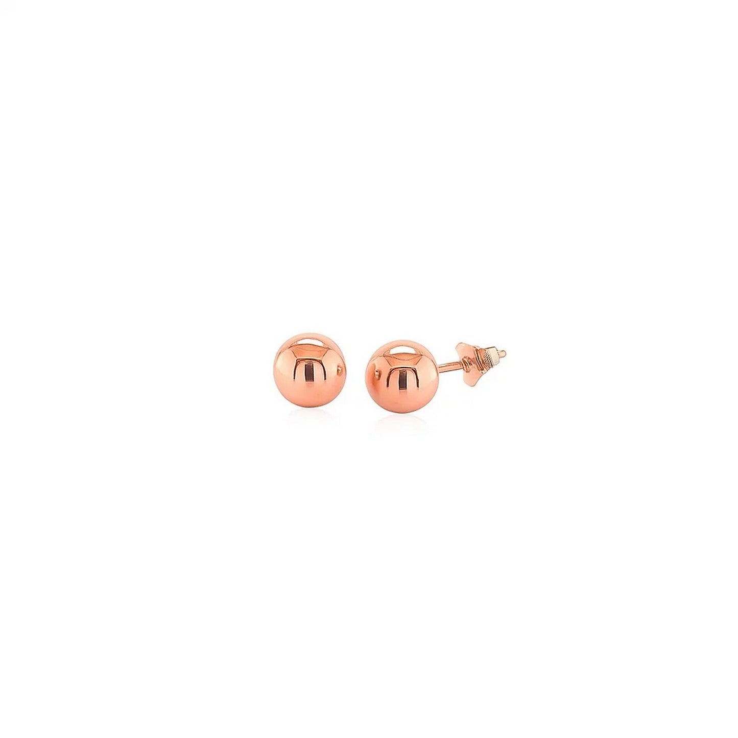 Essential Polished Ball Studs in Rose Gold (6mm)