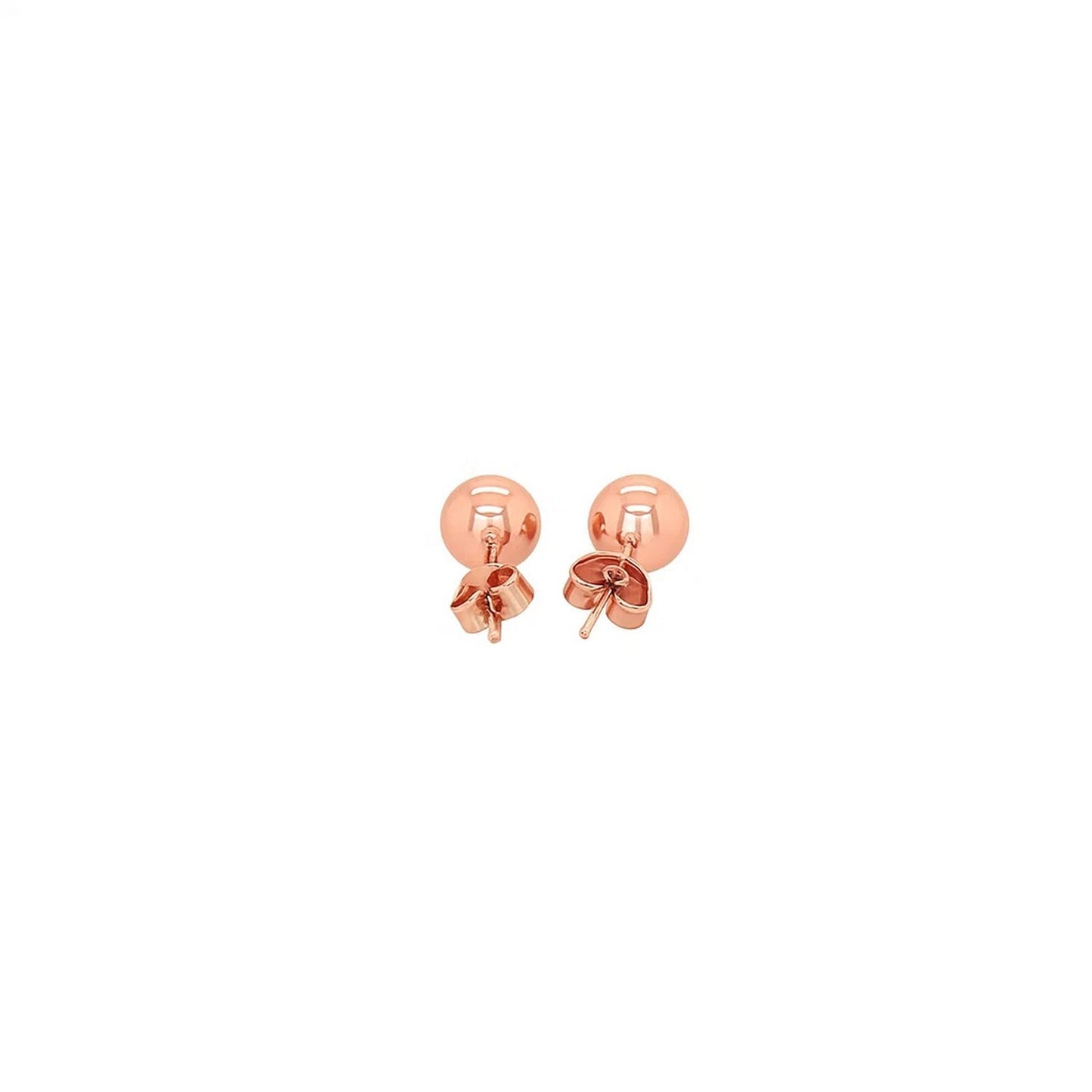 Essential Polished Ball Studs in Rose Gold (6mm)