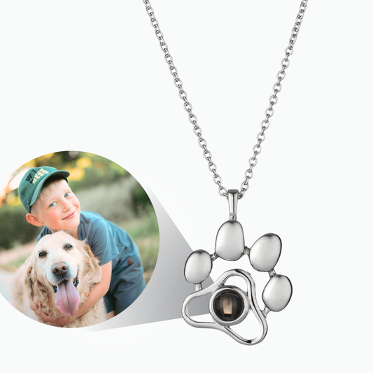 Personalized Photo Projection Paw Necklace