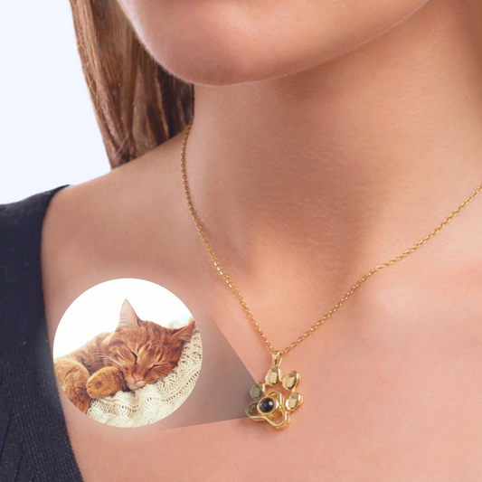 Personalized Photo Projection Paw Necklace