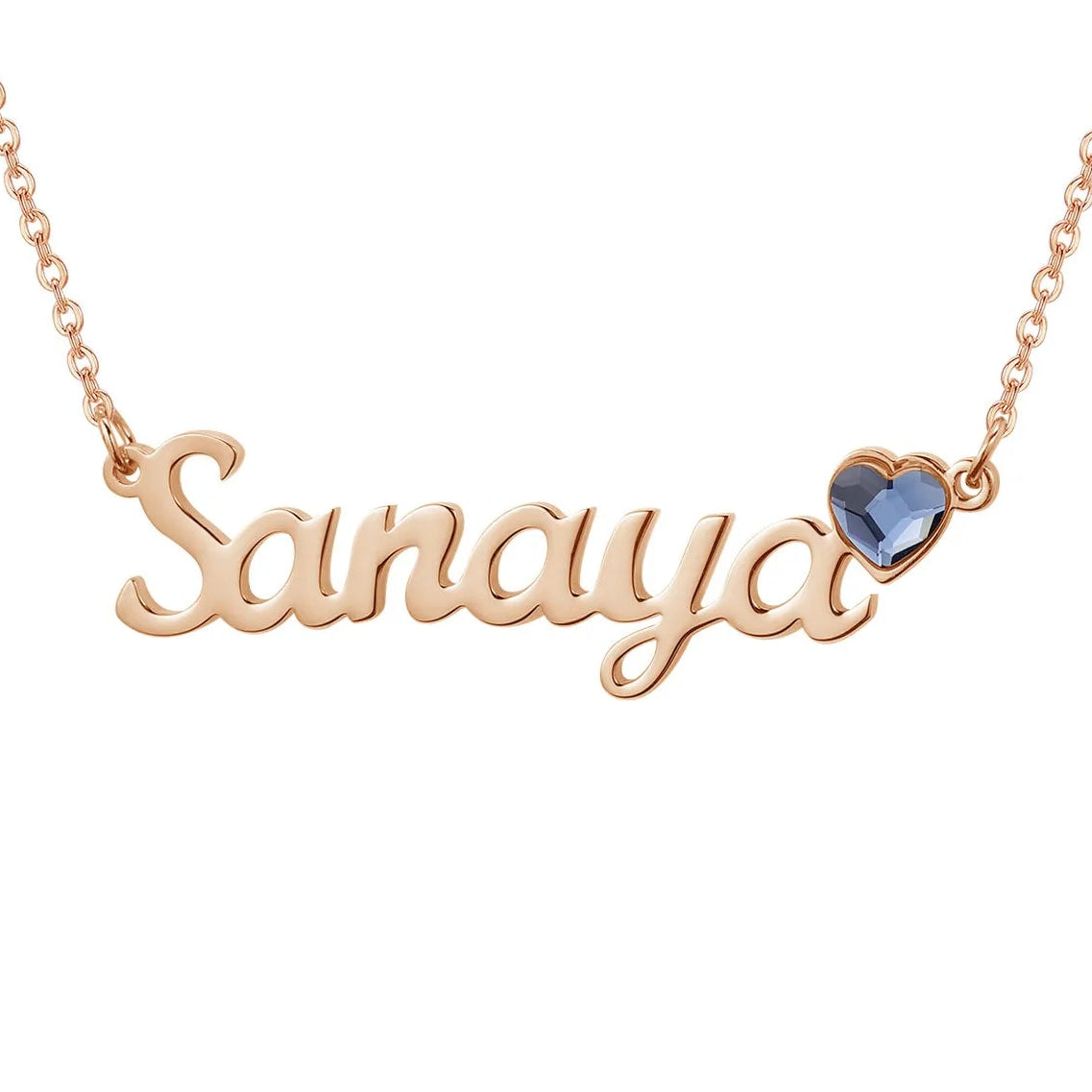 Personalized Name & Birthstone Heart Necklace