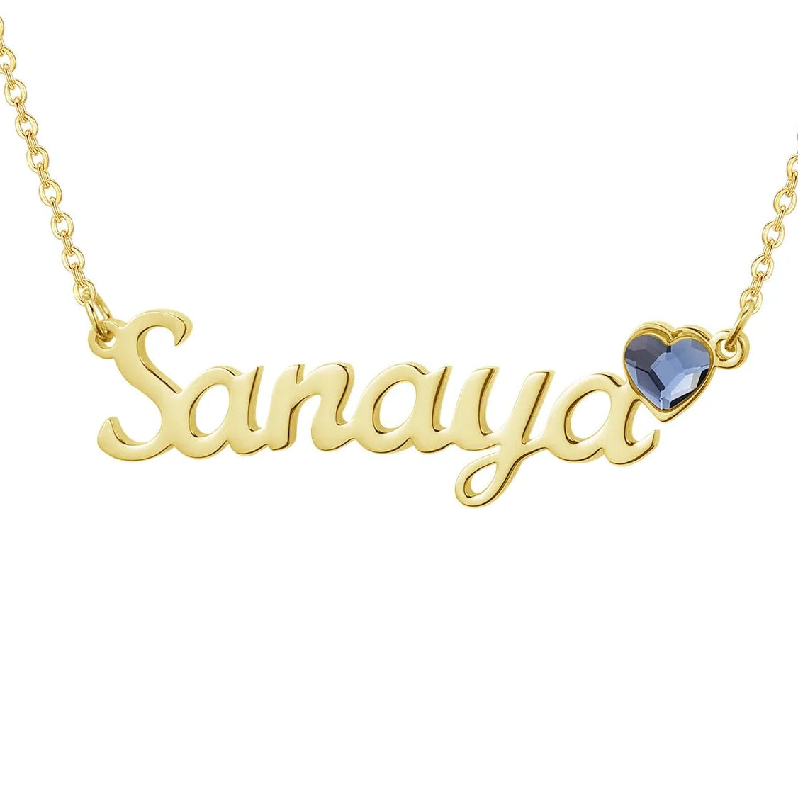 Personalized Name & Birthstone Heart Necklace