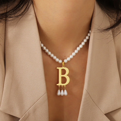 Personalized Initial Pearl Necklace