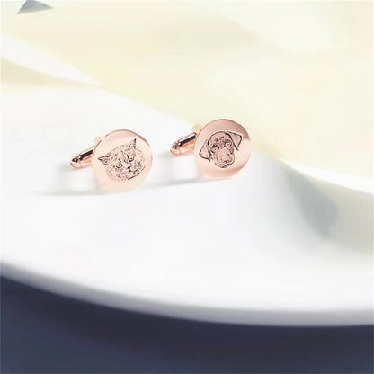 Personalized Engraved Pet Portrait Cufflinks