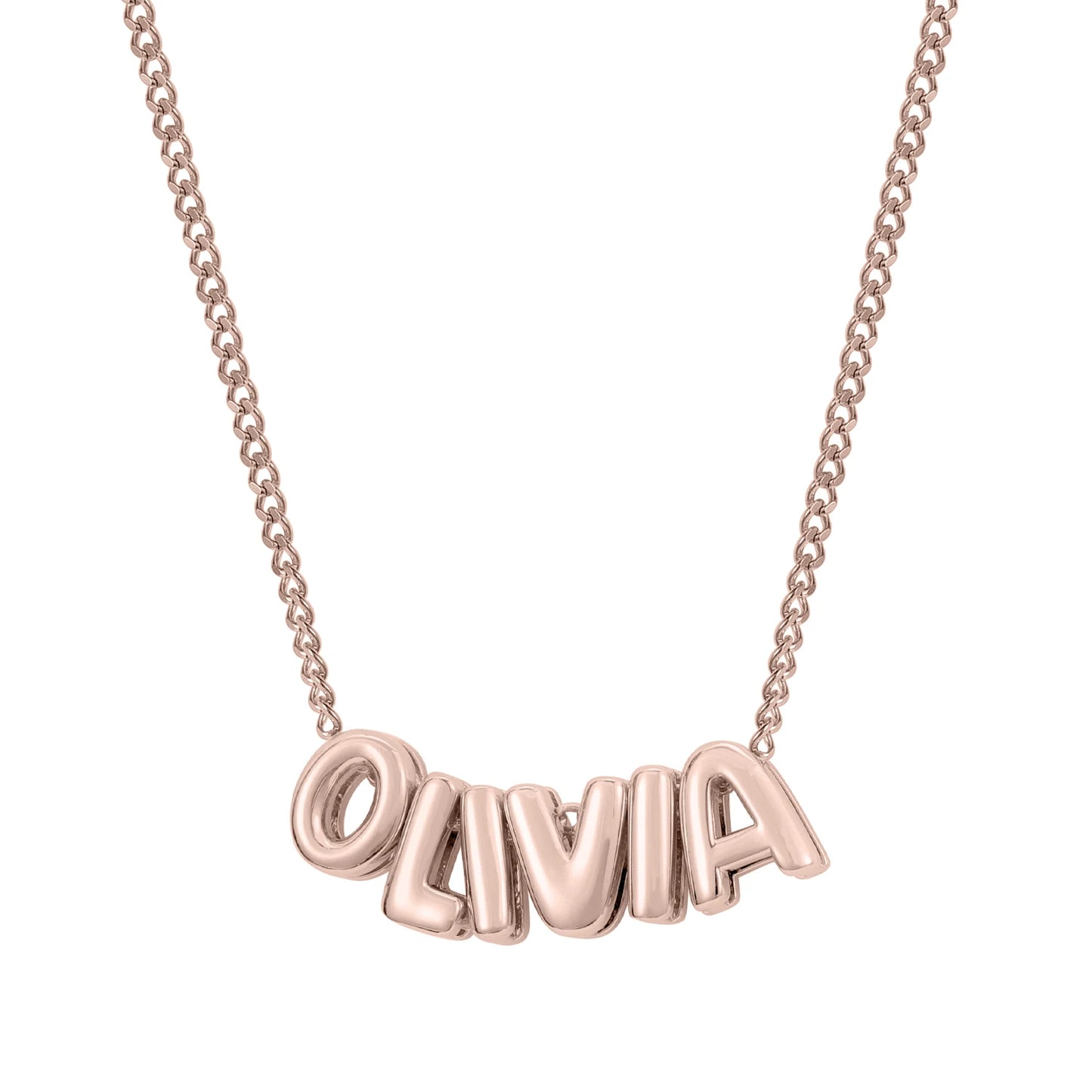 Personalized 3D Bubble Name Necklace