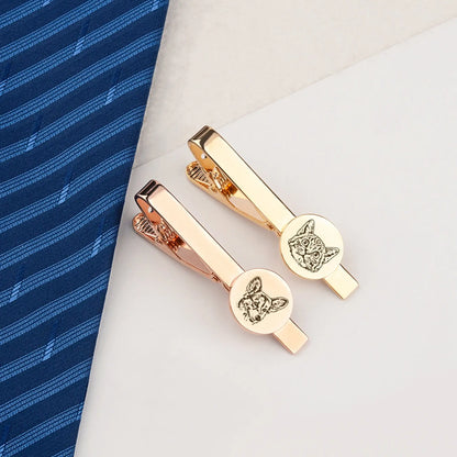 Personalized Engraved Pet Portrait Tie Clip