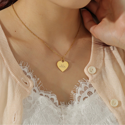 Personalized Engraved Heart Pendant Necklace