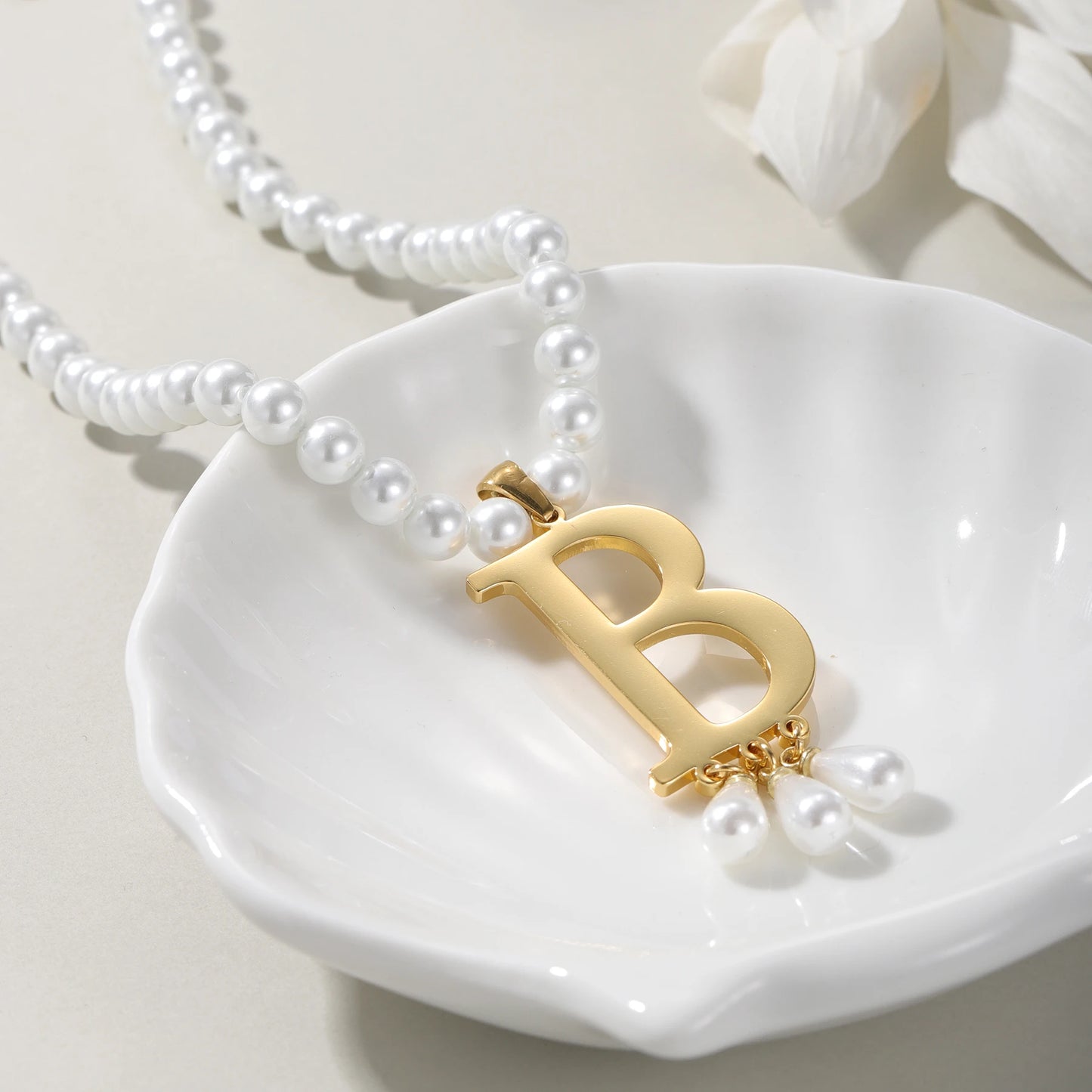 Personalized Initial Pearl Necklace