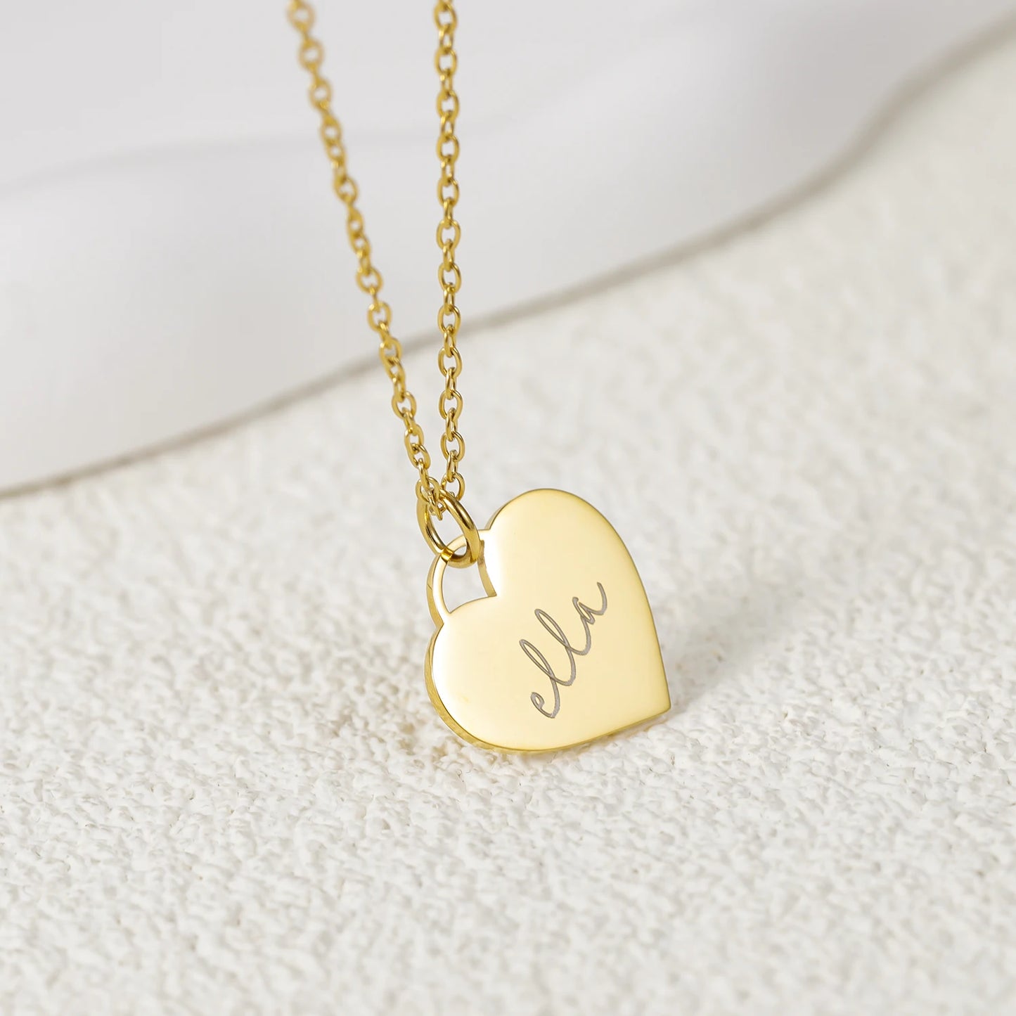 Personalized Engraved Heart Pendant Necklace