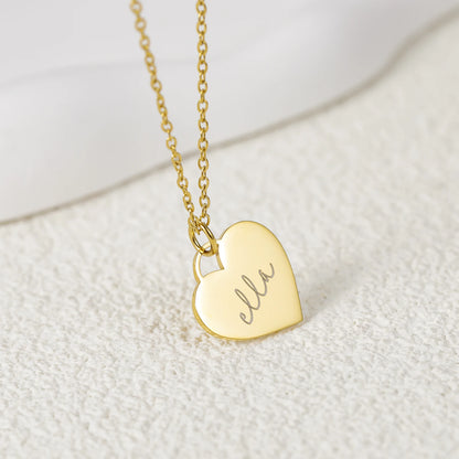 Personalized Engraved Heart Pendant Necklace