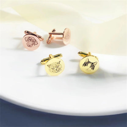Personalized Engraved Pet Portrait Cufflinks