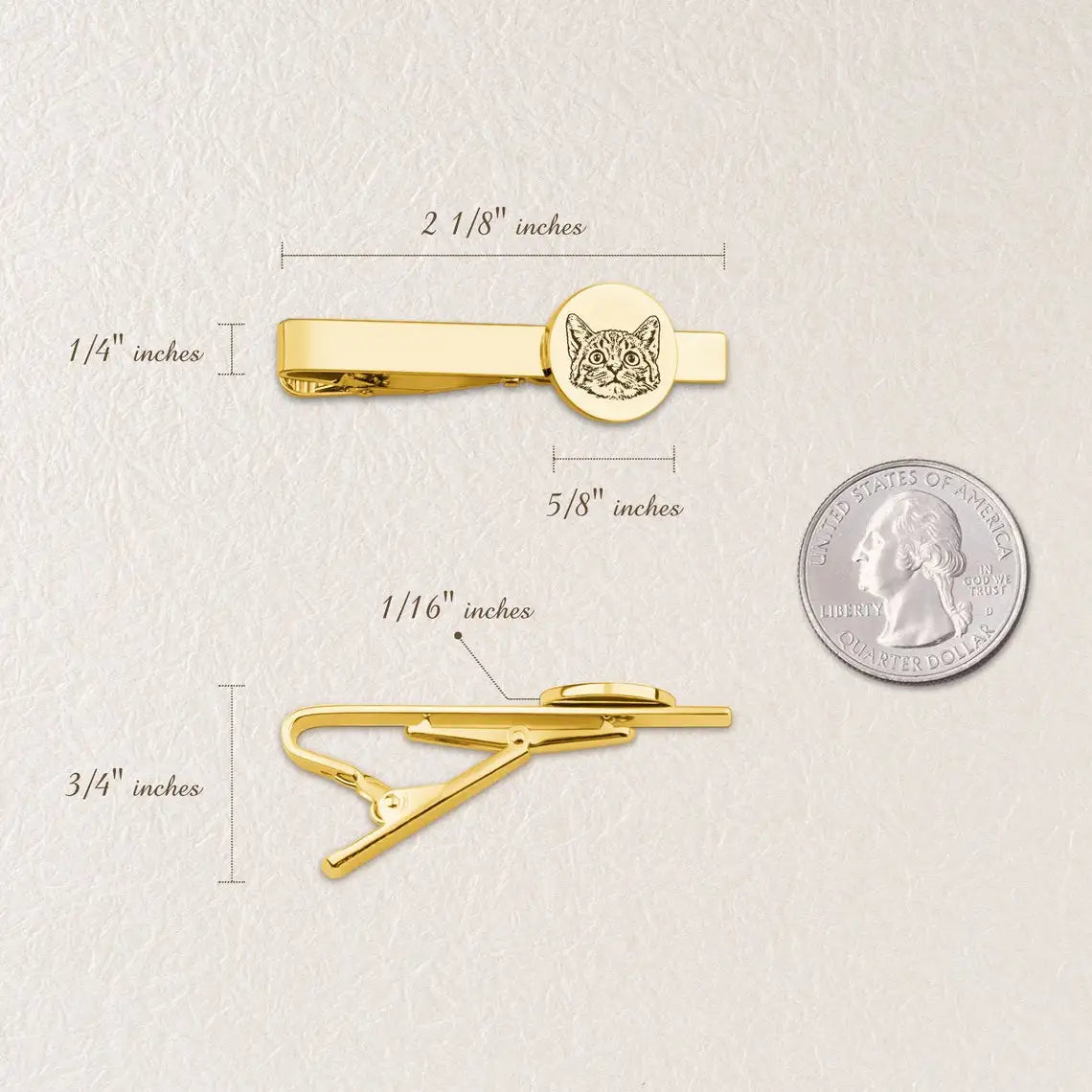 Personalized Engraved Pet Portrait Tie Clip