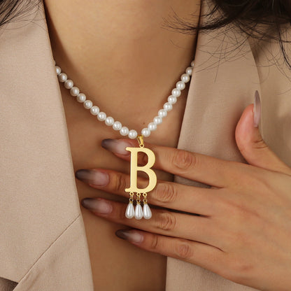 Personalized Initial Pearl Necklace