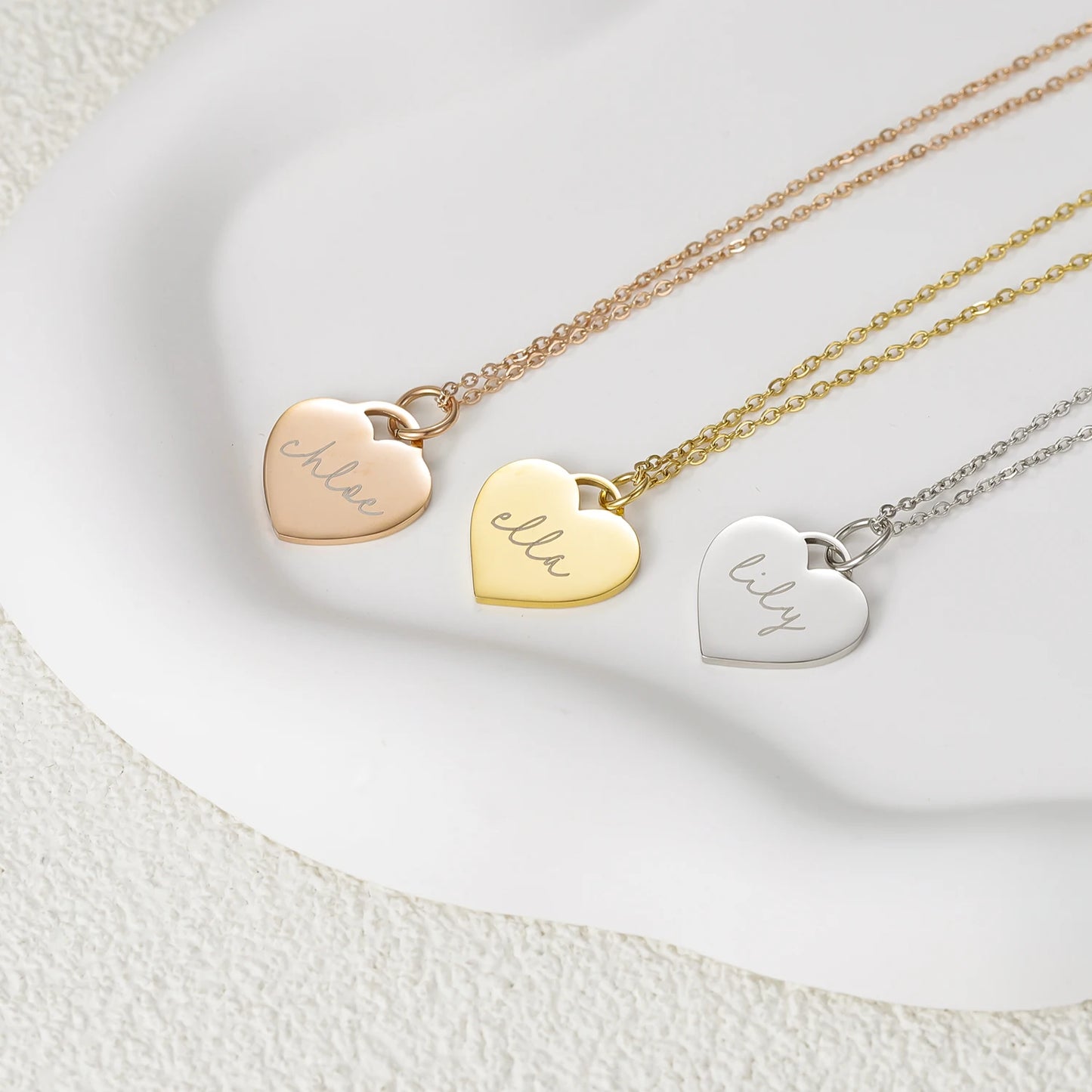 Personalized Engraved Heart Pendant Necklace