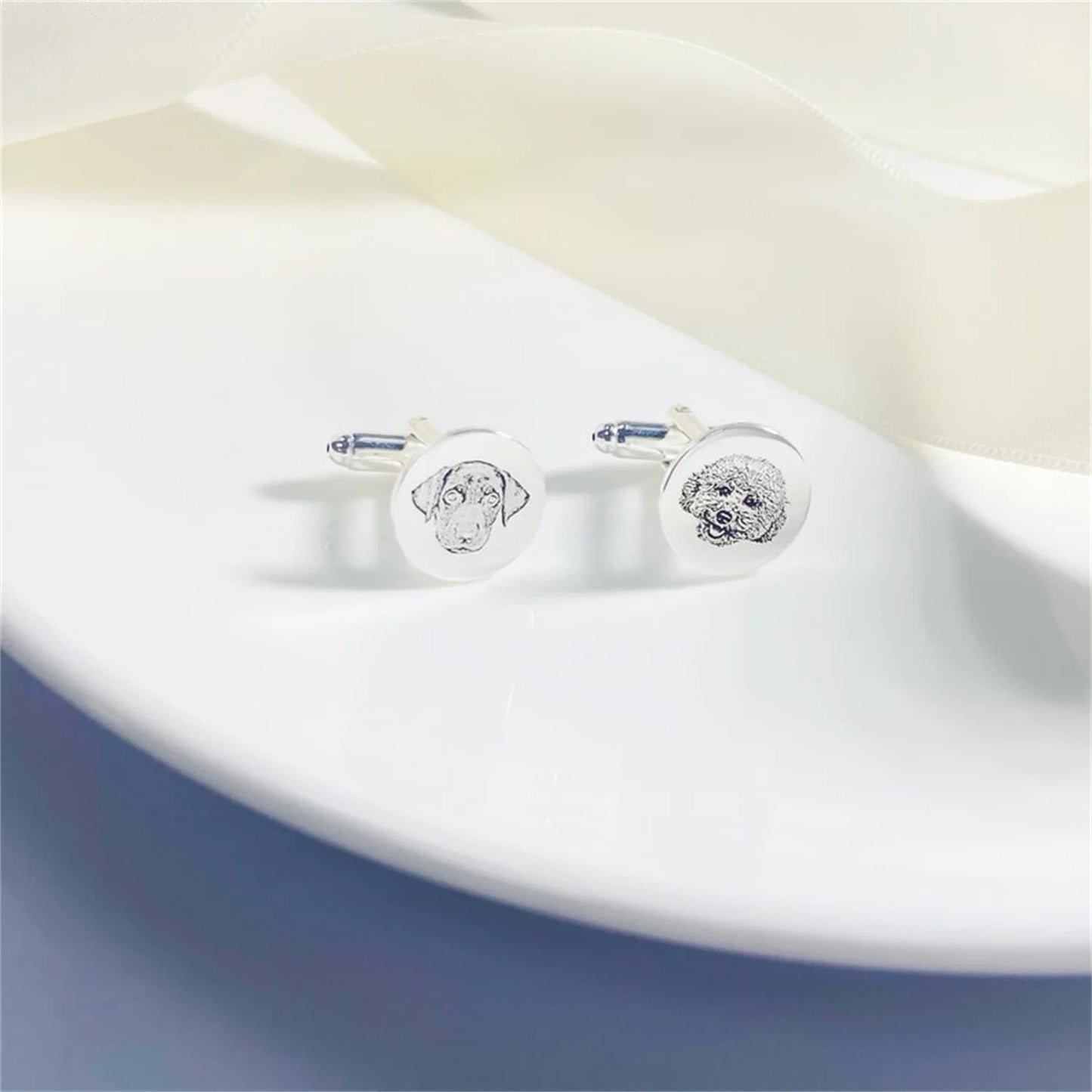 Personalized Engraved Pet Portrait Cufflinks