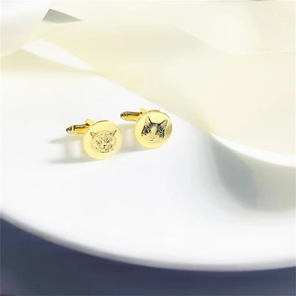 Personalized Engraved Pet Portrait Cufflinks