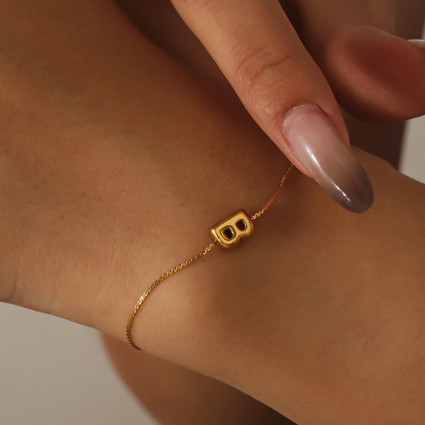 Personalized 3D Bubble Initial Bracelet