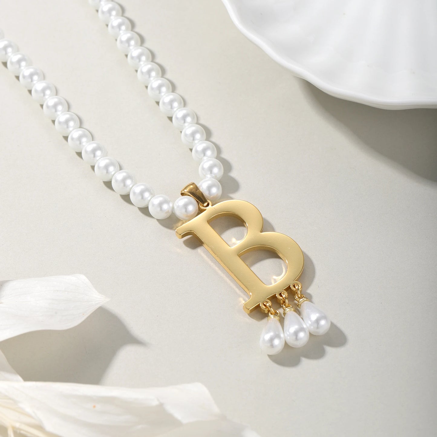 Personalized Initial Pearl Necklace