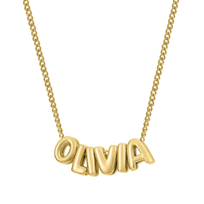 Personalized 3D Bubble Name Necklace