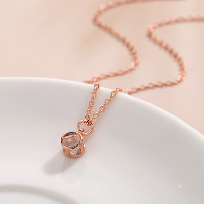 Personalized Photo Projection Minimalist Necklace