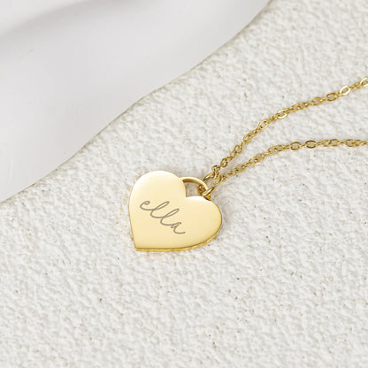 Personalized Engraved Heart Pendant Necklace