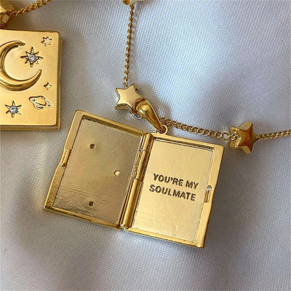 "You're My Soulmate" Celestial Locket Necklace
