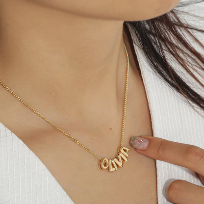 Personalized 3D Bubble Name Necklace