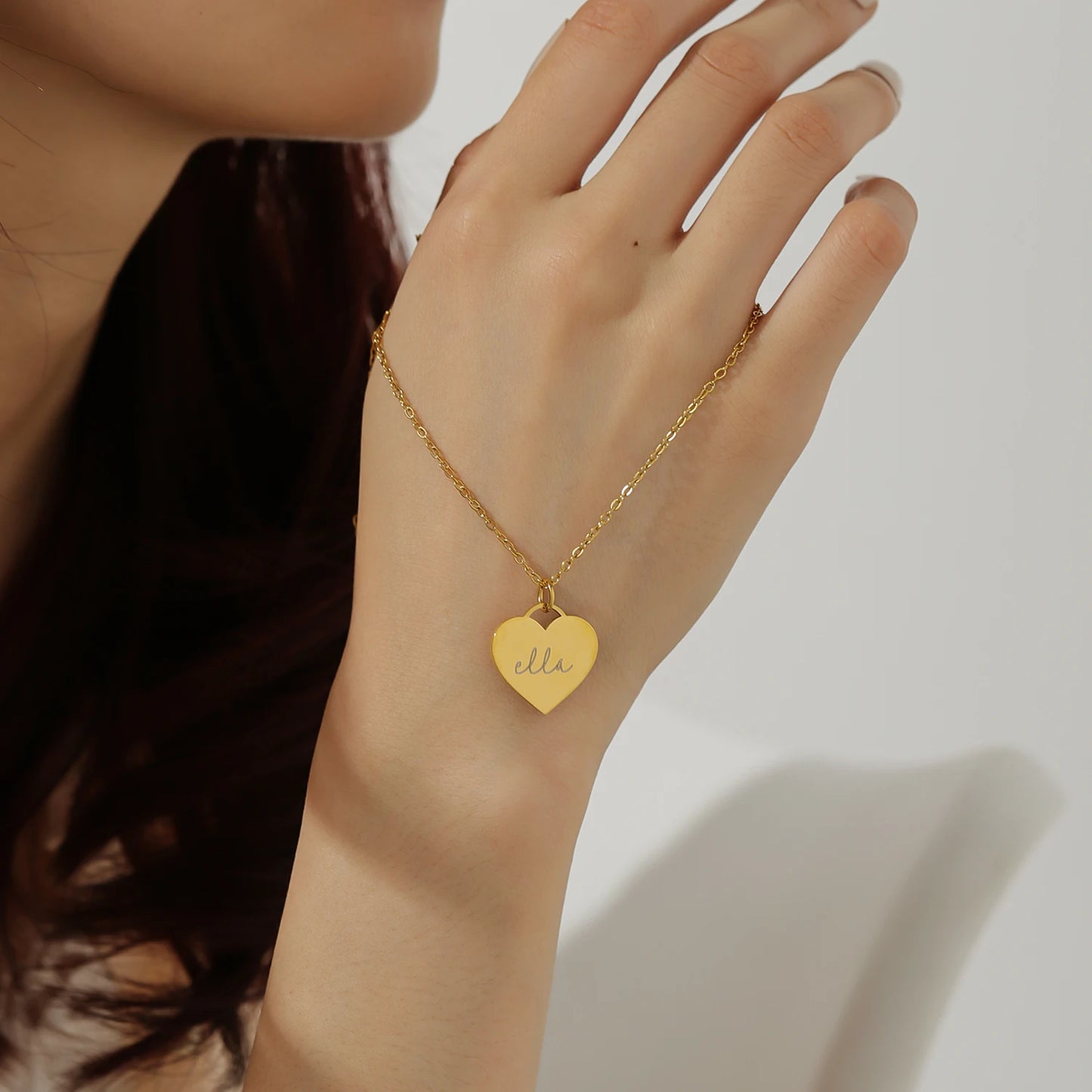 Personalized Engraved Heart Pendant Necklace