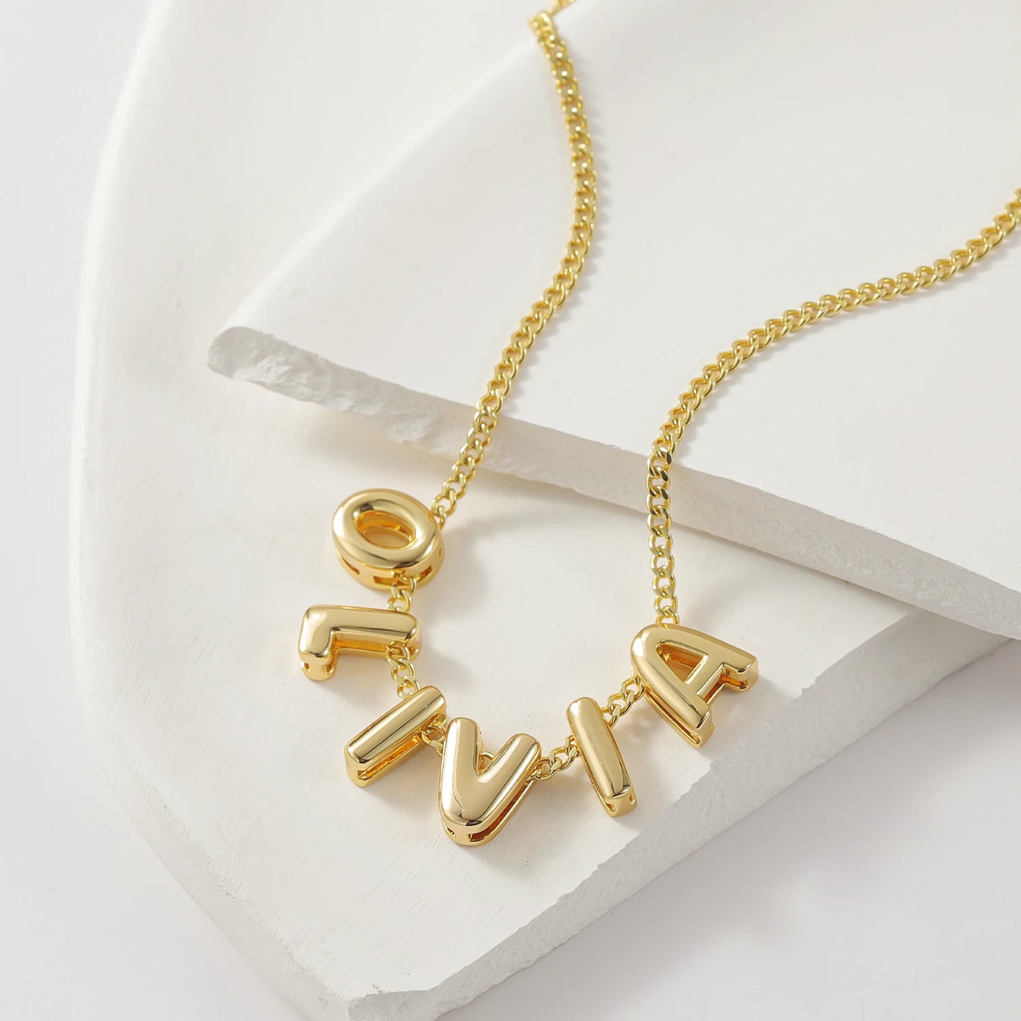 Personalized 3D Bubble Name Necklace