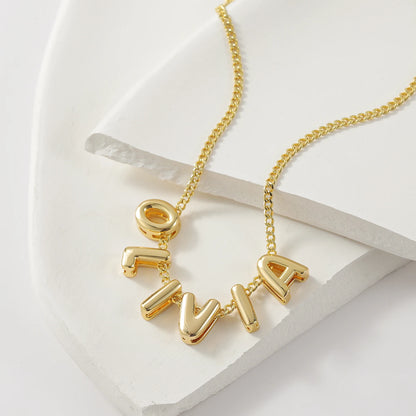 Personalized 3D Bubble Name Necklace