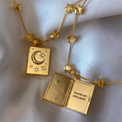 "You're My Soulmate" Celestial Locket Necklace