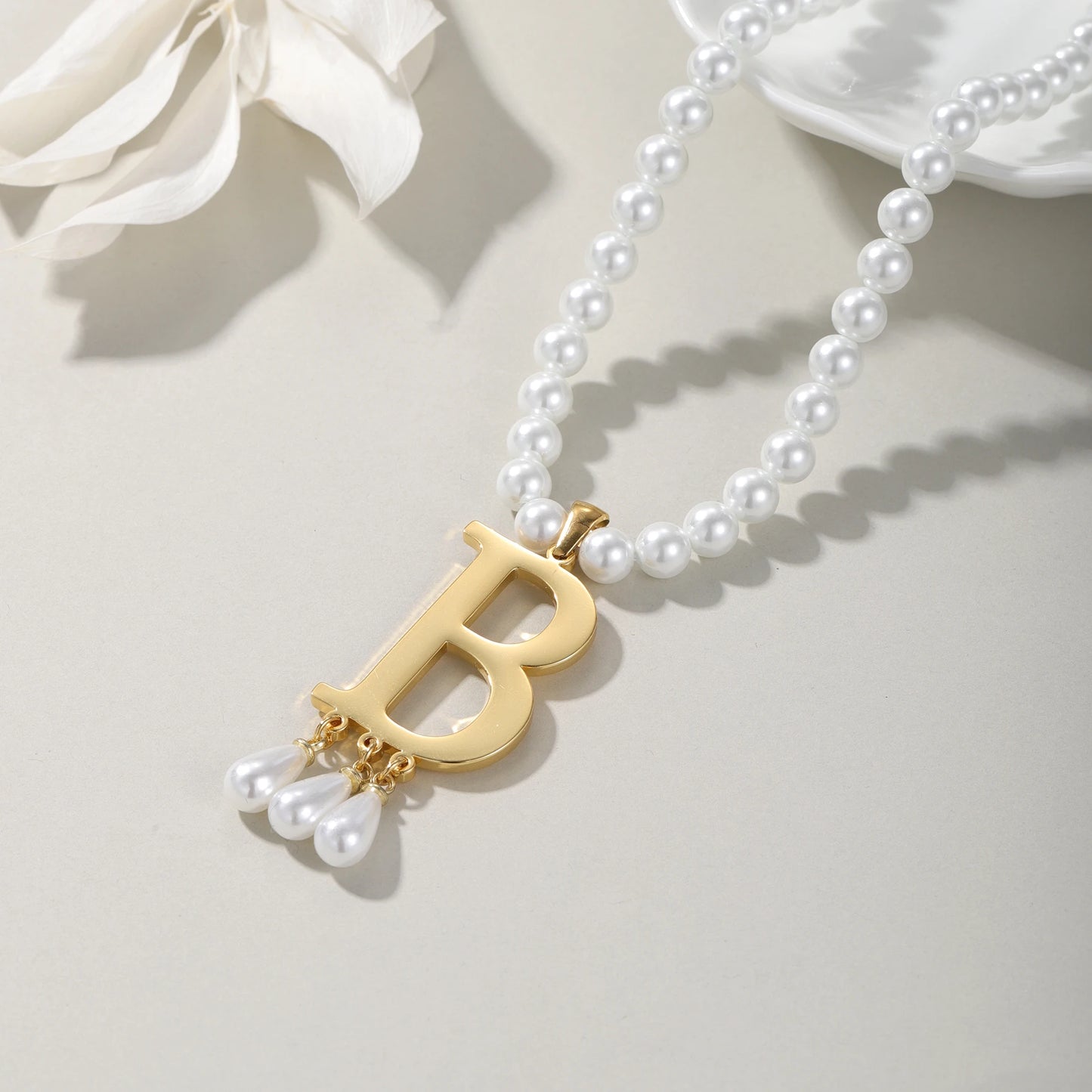 Personalized Initial Pearl Necklace