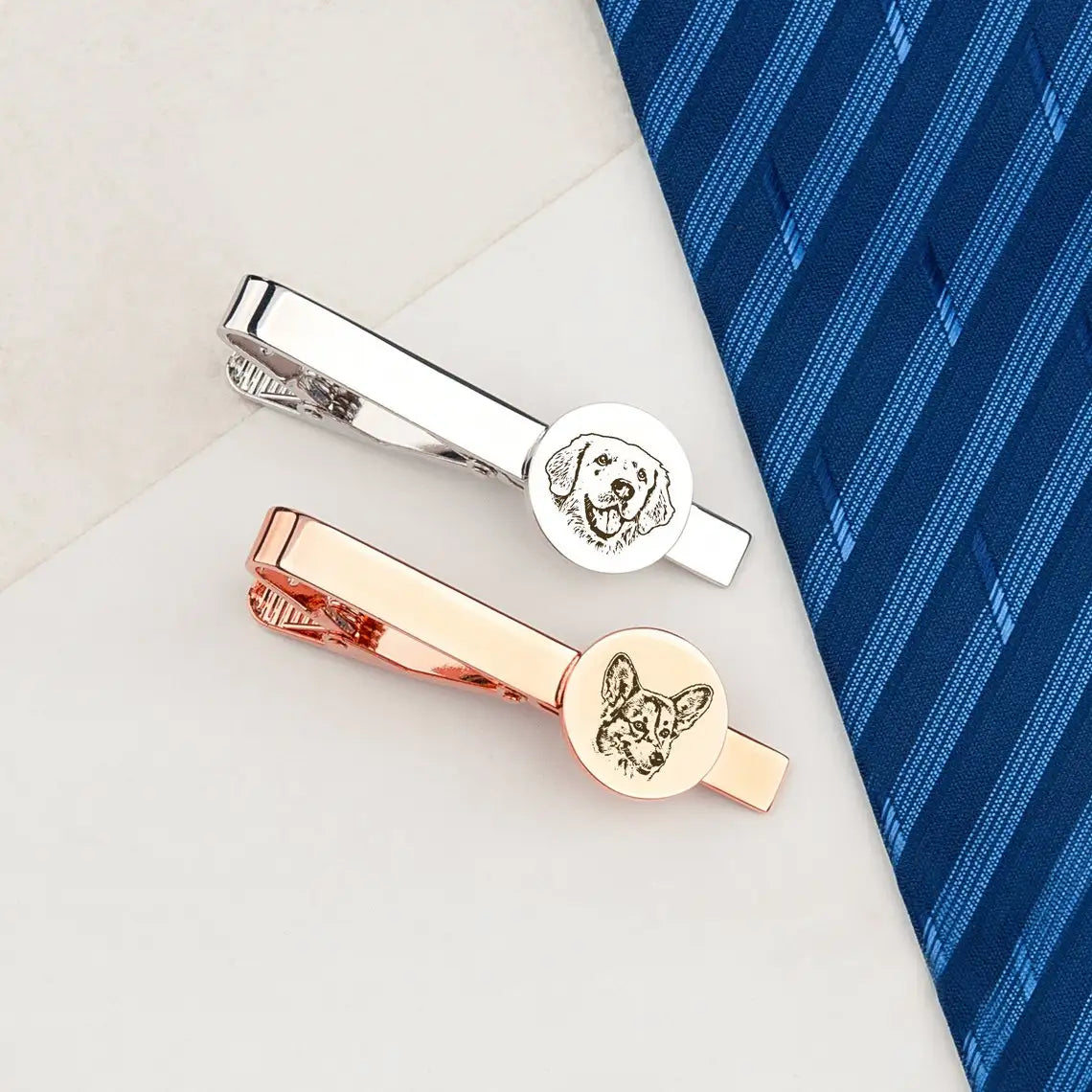 Personalized Engraved Pet Portrait Tie Clip