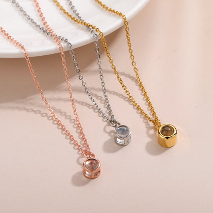 Personalized Photo Projection Minimalist Necklace