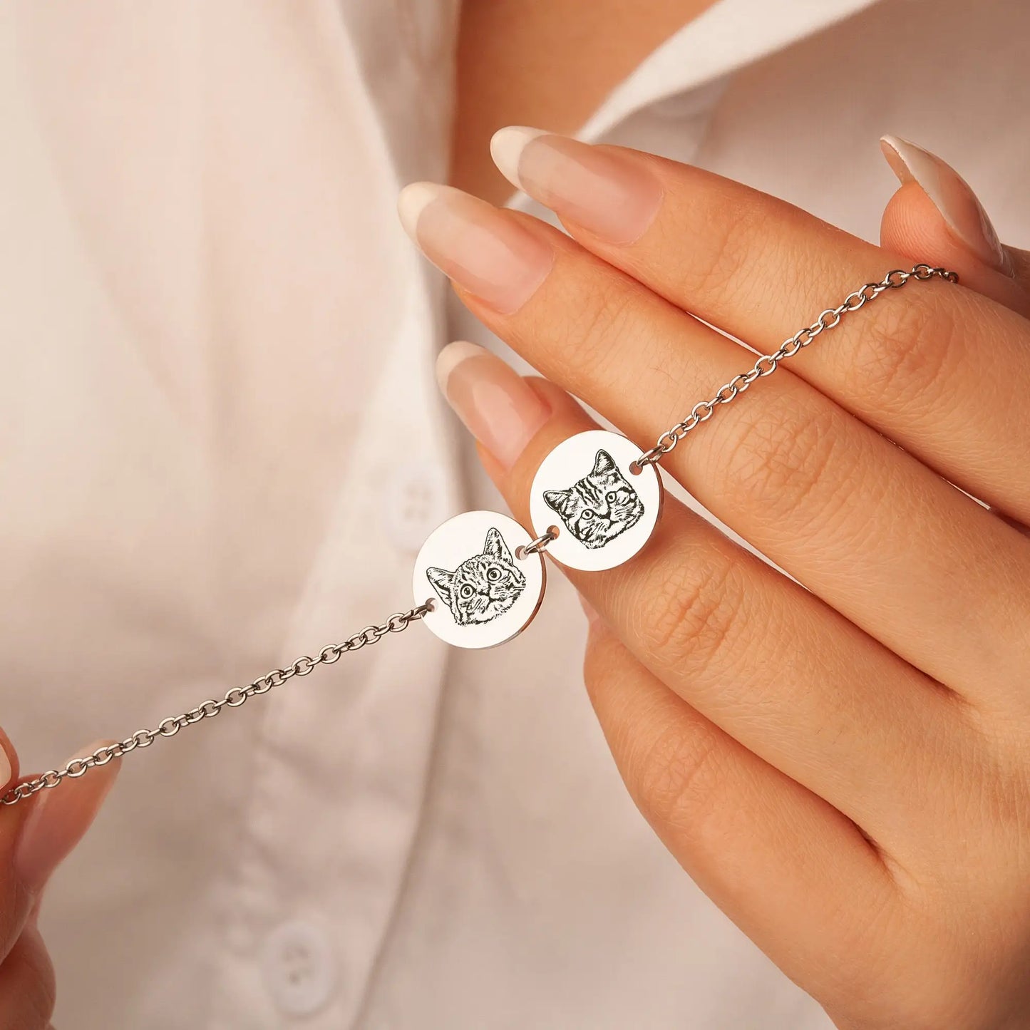 Personalized Multi-Pet Portrait Disc Bracelet