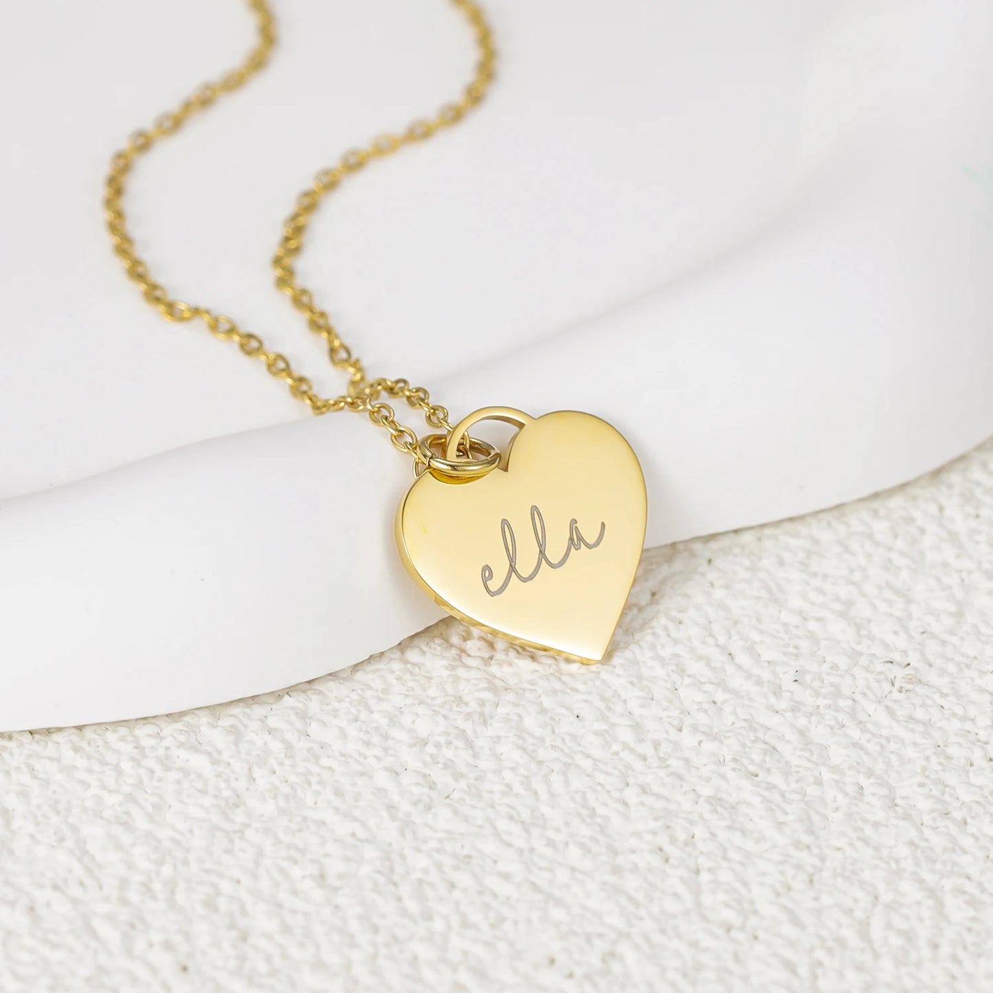 Personalized Engraved Heart Pendant Necklace